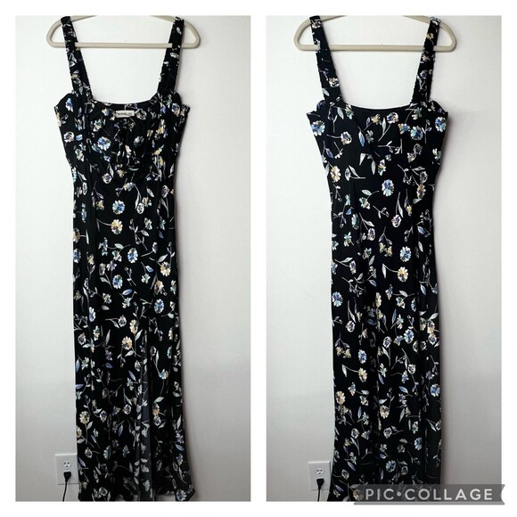 Nicholas NWOT Nina Dress Danbury Floral Maxi Black Blue Women’s 14 - Picture 2 of 16